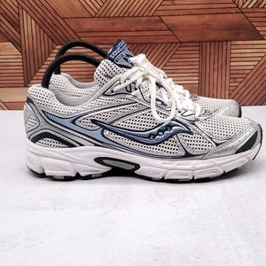 Saucony Women's Grid Phantom 2 Grey Silver Blue Athletic Shoes S15429-1 Size 8.5